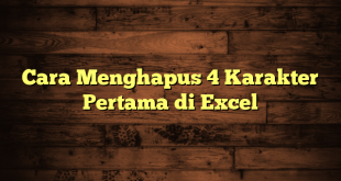 Cara Menghapus 4 Karakter Pertama di Excel